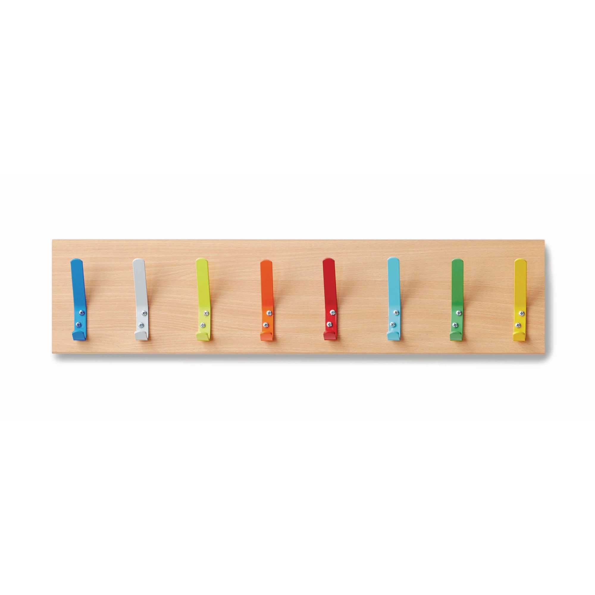 Beech Wall Coat Rail 8 Hooks Blue